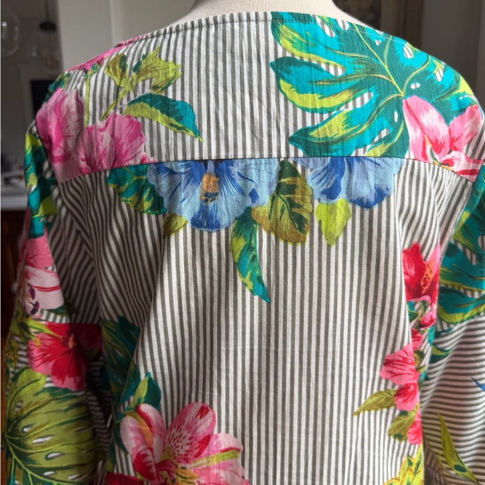 Derhy Floral Striped Dress with Ruffle Sleeves - Picture 5 of 7